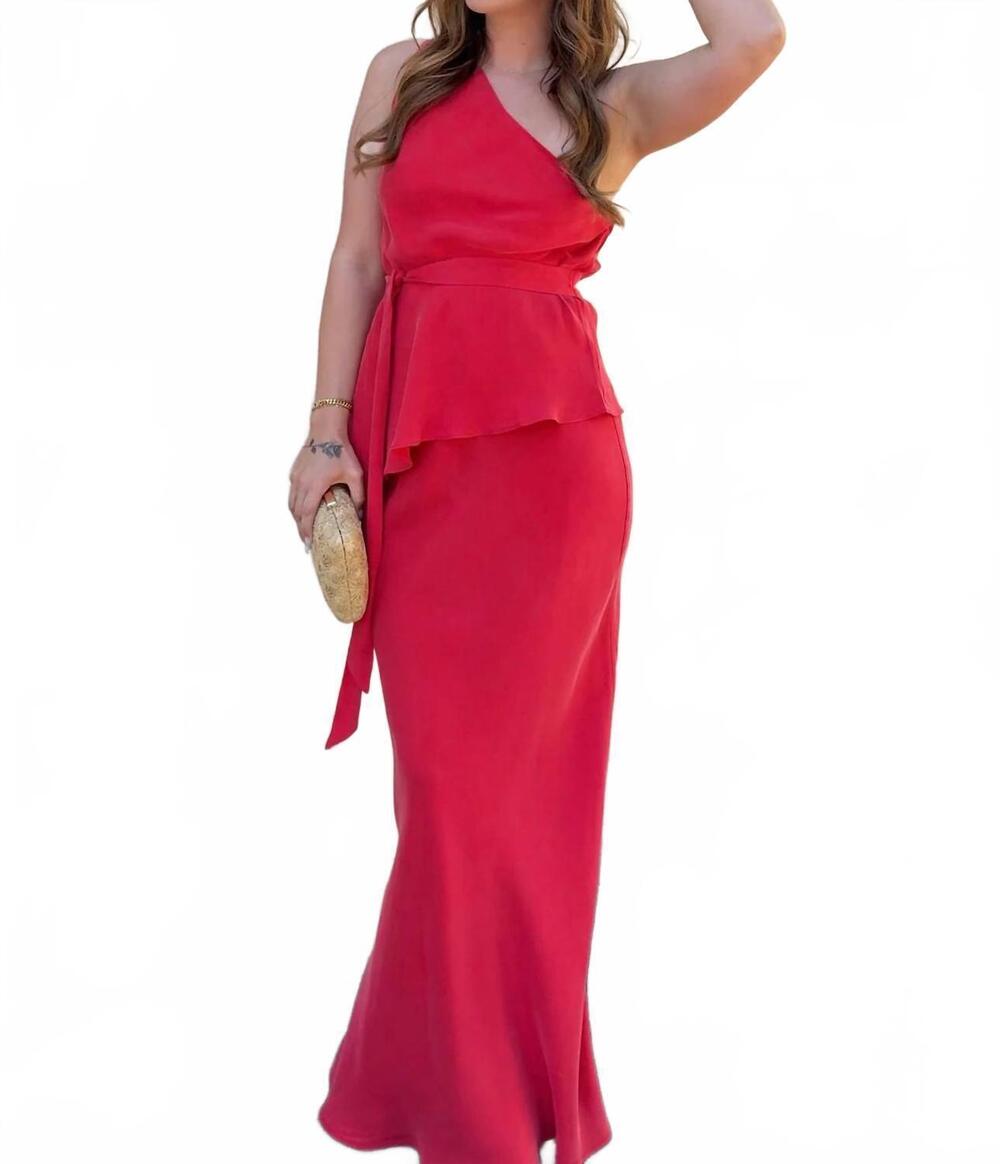 NEW NUDE LUCY amaya cupro maxi skirt in vermillion